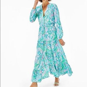NWT Lilly Pulitzer Cori Stretch Midi Shirtdress